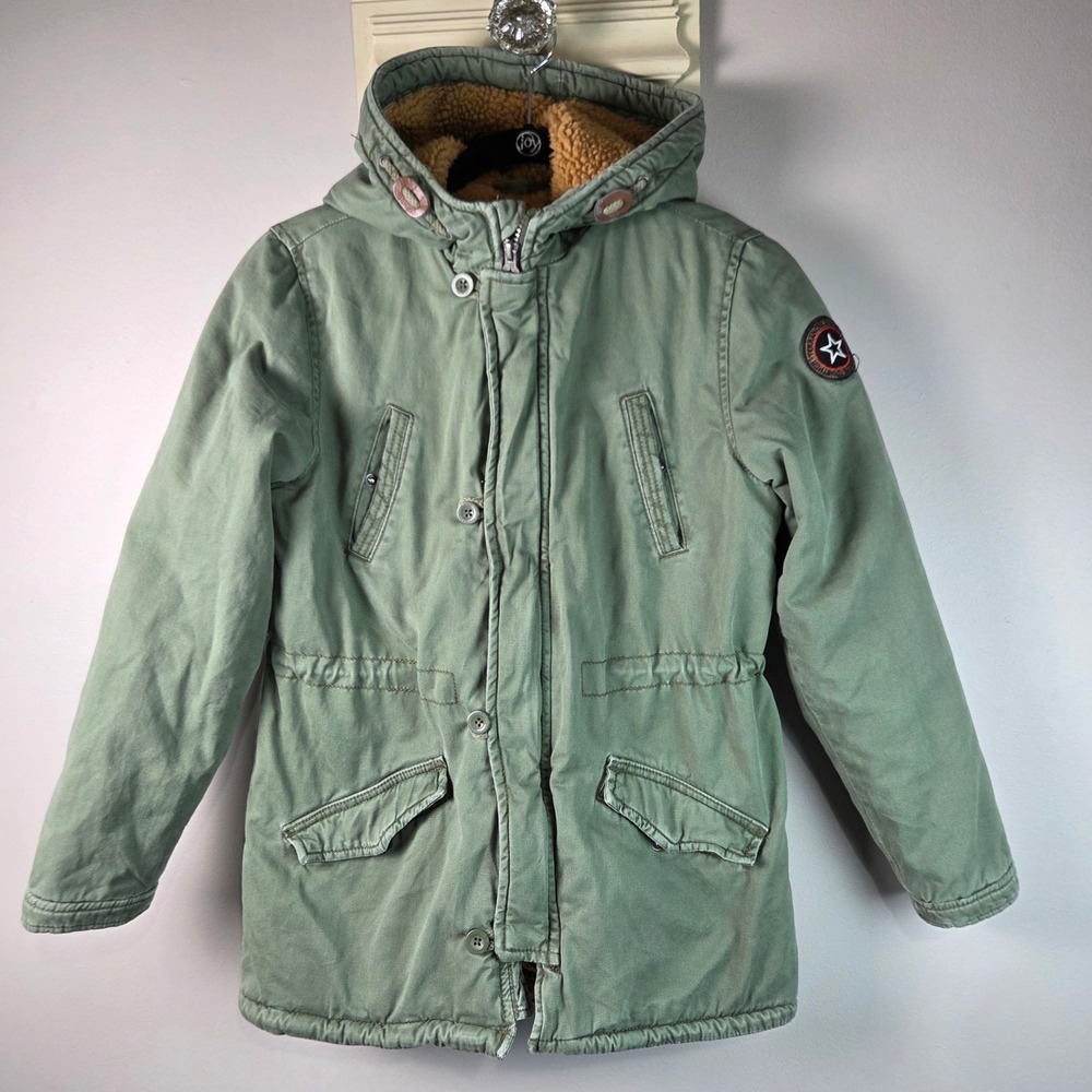 Terranova Parka Jacket Kids 12-13 Green Good Sherpa Lined Hooded CPBU00537A